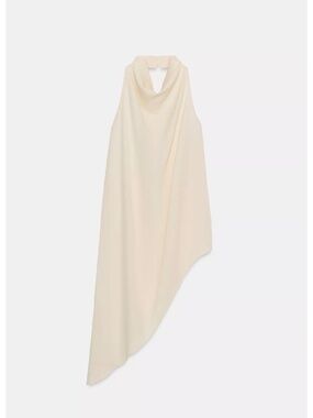 NWT ZARA Asymmetric Top in Cream Size Large